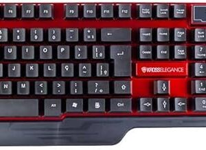 COMBO KROSS TECLADO E MOUSE USB SEM FIO ELEGANCE KE-KM553V1 VERMELHO - Imagem 2