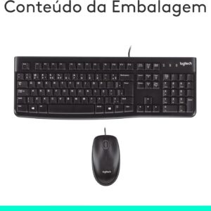 COMBO TECLADO E MOUSE MK120 LOGITECH COM FIO