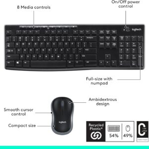 COMBO TECLADO E MOUSE LOGITECH MK270 SEM FIO - Imagem 3